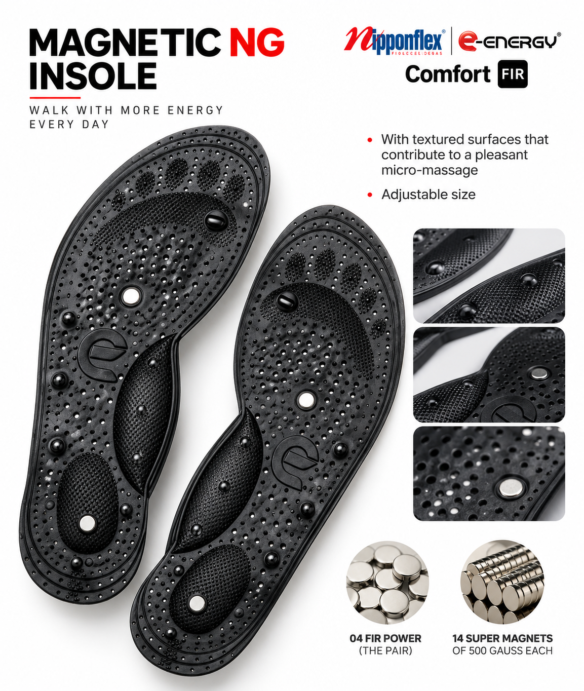 Black Magnetic Insole (Magnetic NG)