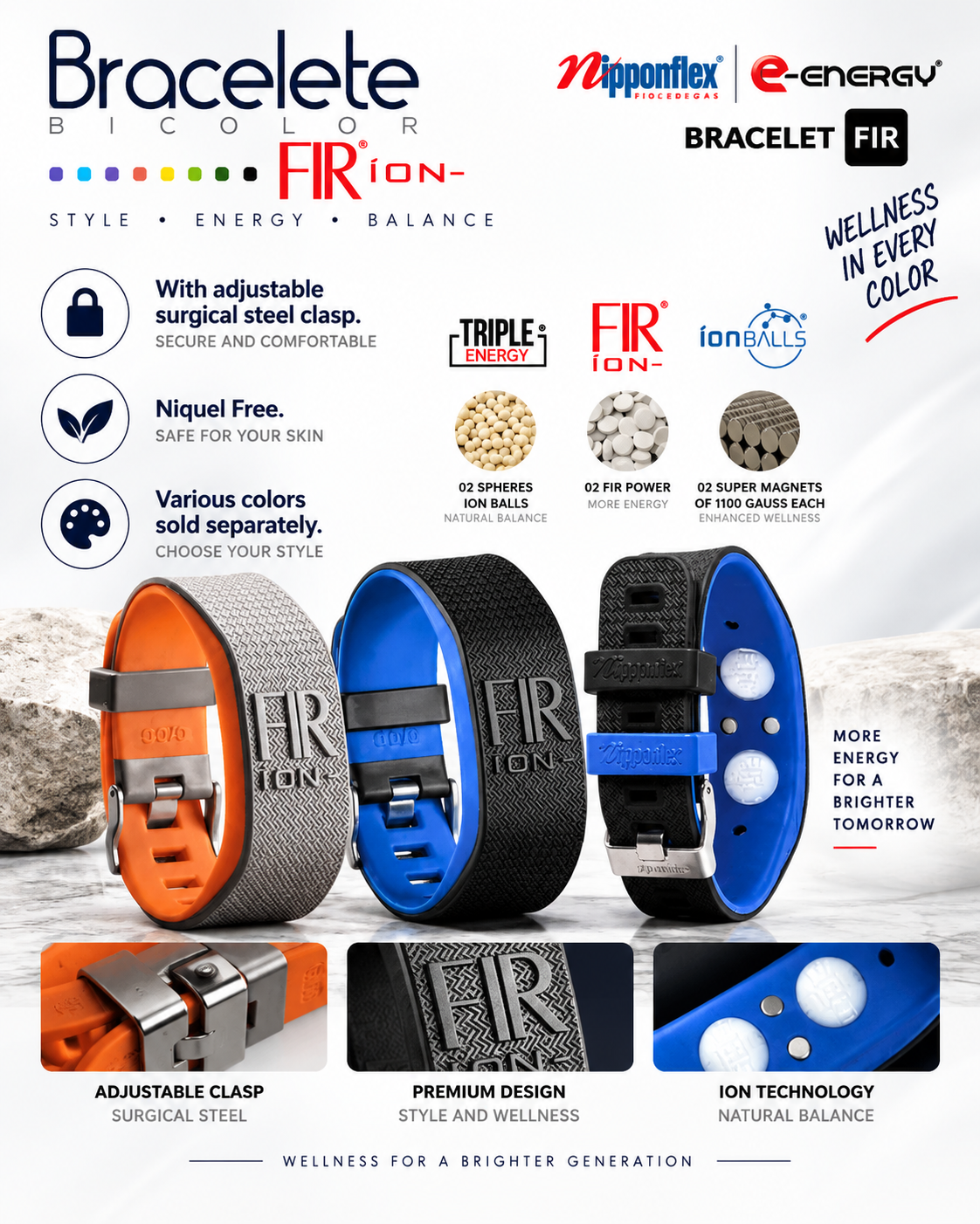 FIR ION Gray Bicolor Bracelet